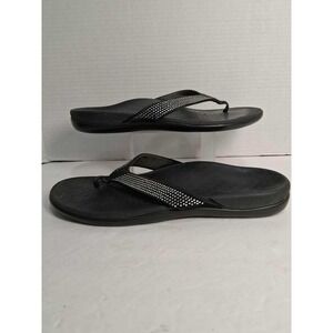 Vionic Women's 11.5 Black Rhinestone Embellished Orthopedic Thong‎ Sandals